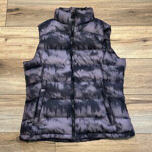 The North Face Nuptse 2 Puffer Vest SZ Medium 700 Down Printed Trees Quilted